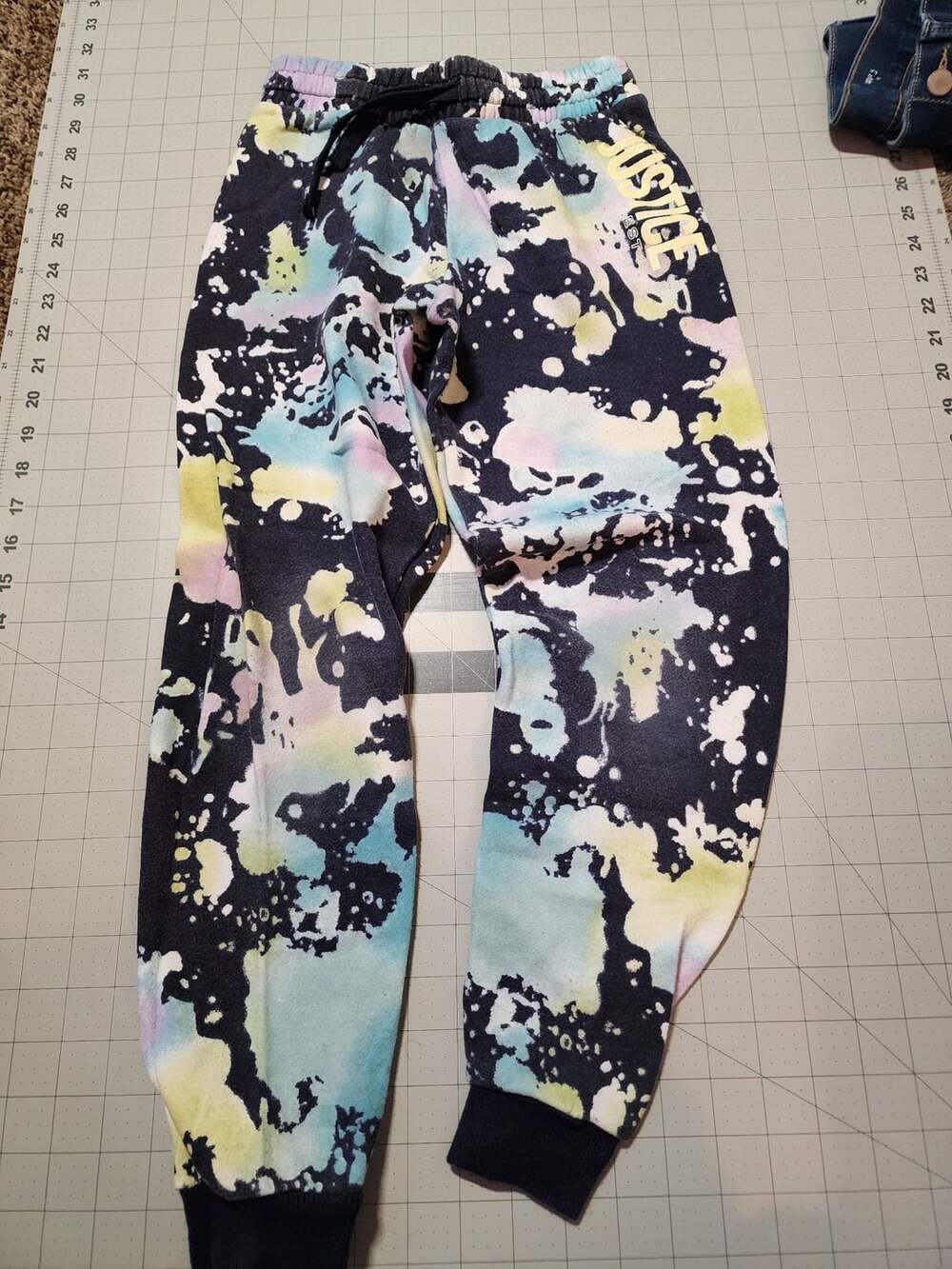 Justice Fleece Jogger Pants Size M 10 Tie Dye Multicolor
